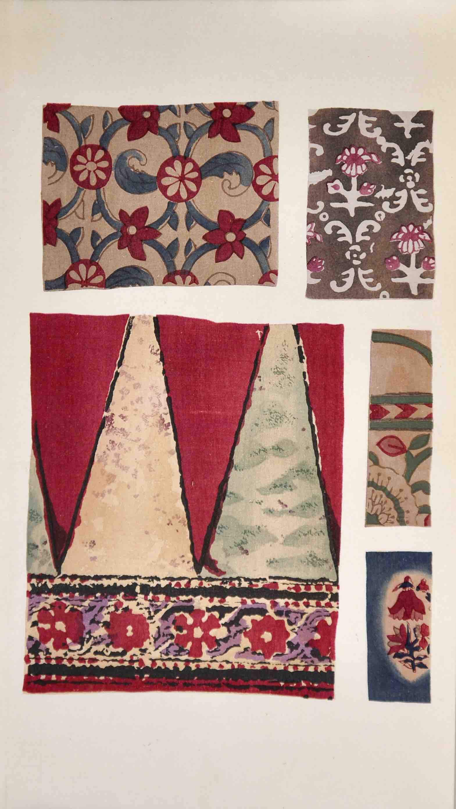 YAMAGA, SEIKA (Ed.): - Mukashi watari sarasa      (Ancient imported calicos or chintz). Three volumes. Kyoto, Unsd, Taisho 6 (1917).