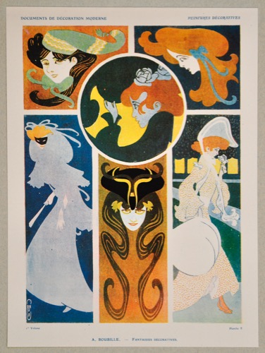 [ART NOUVEAU]. - [ART NOUVEAU]. Documents d'art dcoratif. Trente planches en couleuers et en noire. Paris, Librairie Renourd, H. Laurens (ca 1910).