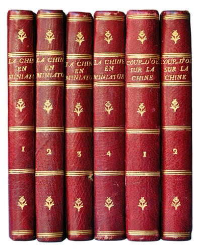 BRETON DE LA MARTINIRE, JEAN BAPTISTE JOSEPH: - La Chine en miniature ou choix de costumes, arts et mtiers de cet empire. Four volumes. + Coup-d'oeil sur la Chine, ou nouveau choix de costumes, arts et mtiers de cet empire. Two volumes. Paris, Nepveu, 1811-12.