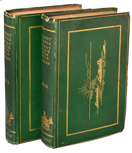 BAKER, SAMUEL W. BAKER: - The Albert N'Yanza, Great Basin of the Nile, and the Explorations of the Nile Sources. Two volumes. London Macmillian and Co., 1867.