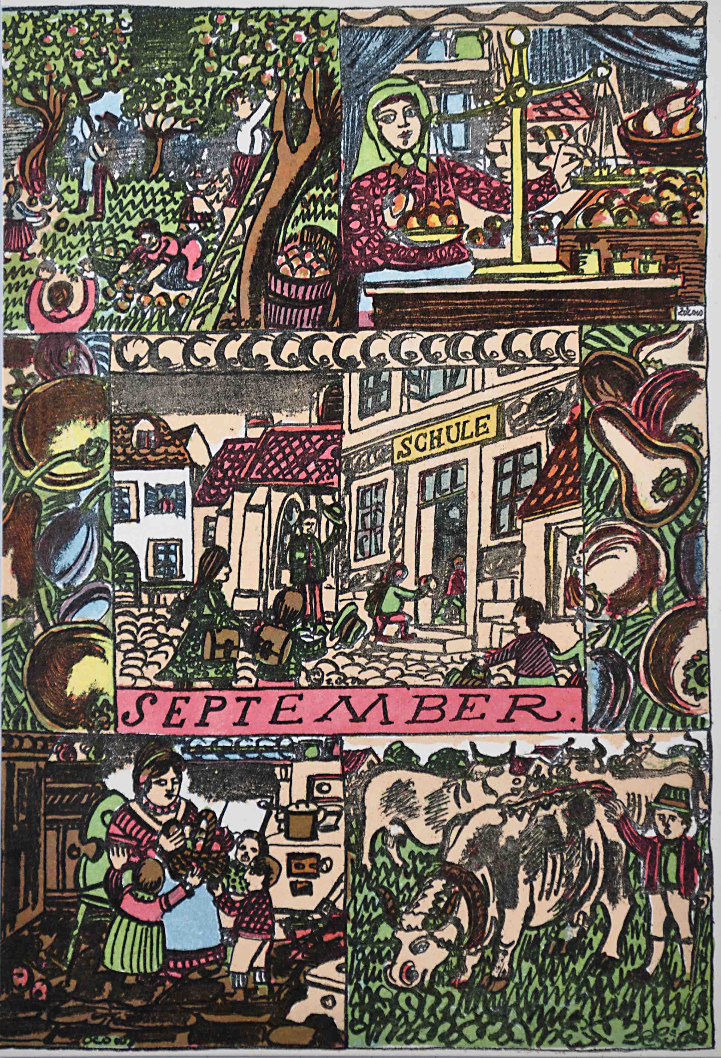 ZLOW, FRANZ VON: - Die 12 Monate. Originallithographien. Vienna, Druck und Verlag der Wiener Werksttte, no date (1912).