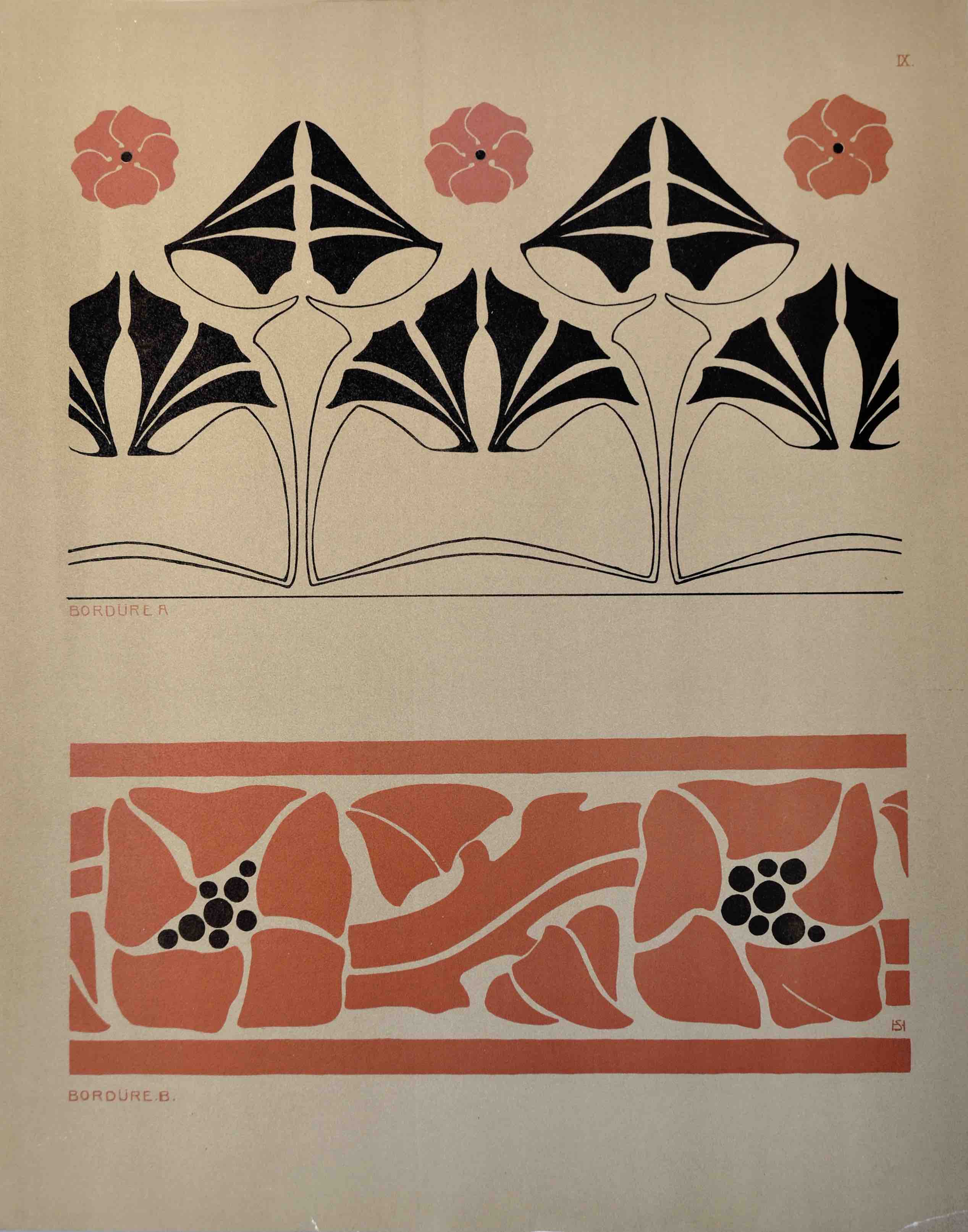 SCHMITT, HELENE: - Stickereien (Embroideries). Entwrfe von Helen Schmitt. Auf Stein gezeichnet von der Verfasserin. Parts I-III (all published). Basel, Wassermann & Schublin & Dresden, In Kommission bei der Verlagshandlung Wilhelm Baensch, 1906-7.