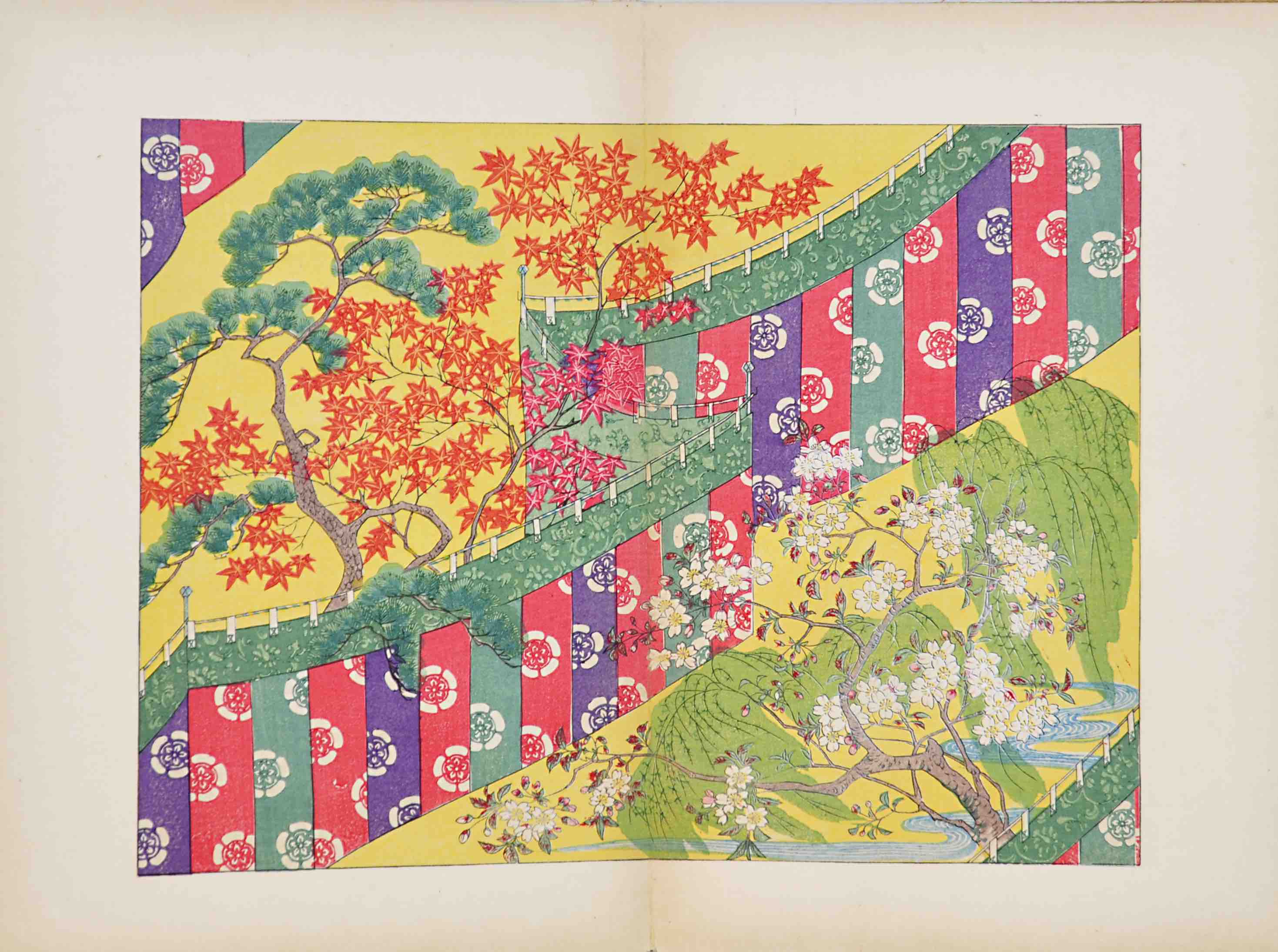 KAN, SHUH: - Chiyo irogami      (Old paper designs). Kyoto, Unsodo, Showa 11 (1936).