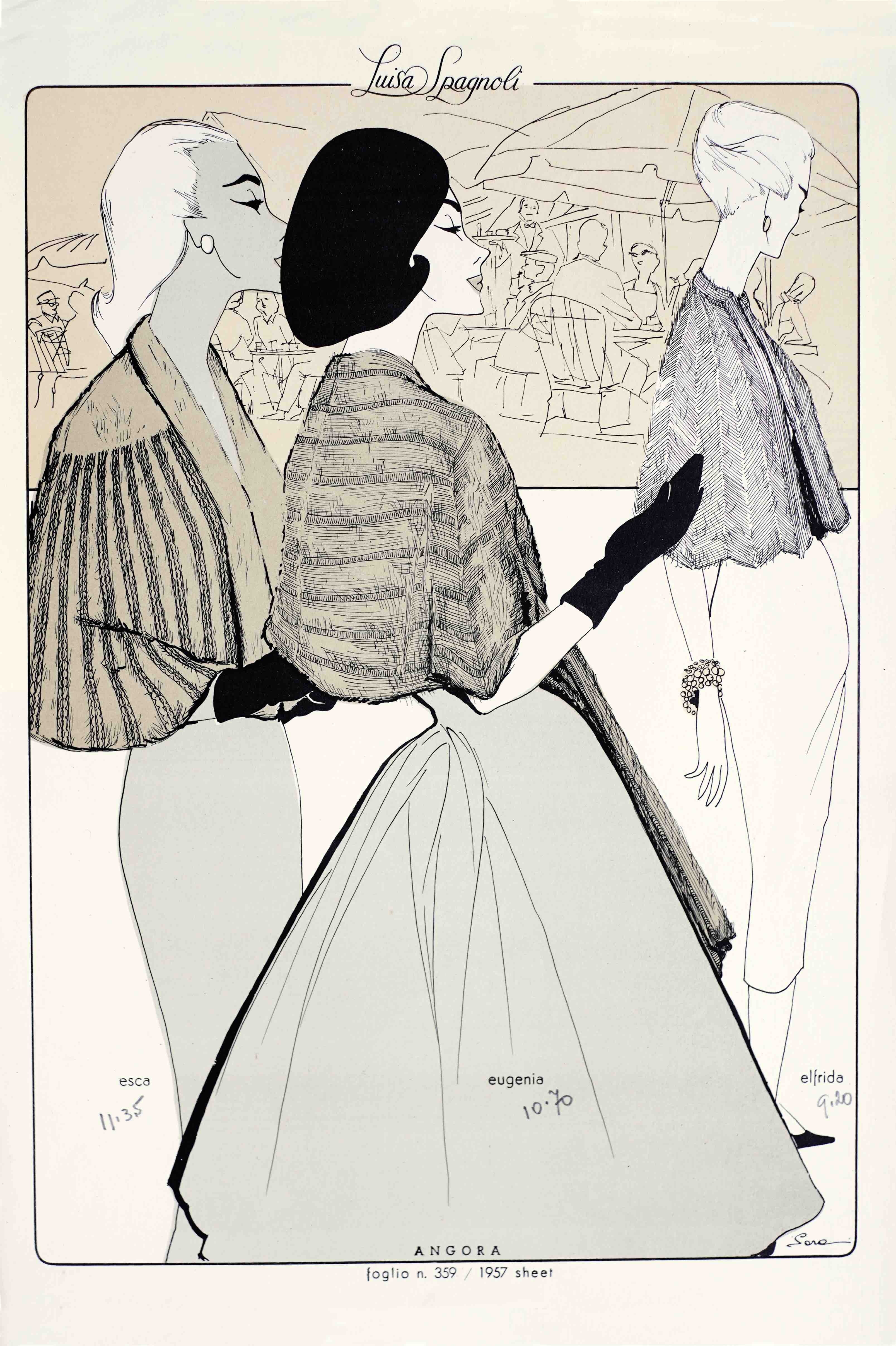 LUISA SPAGNOLI: -  [Sales Order Catalogue of Fashion Clothes]. Perugia 1955, 1956 and 1957.