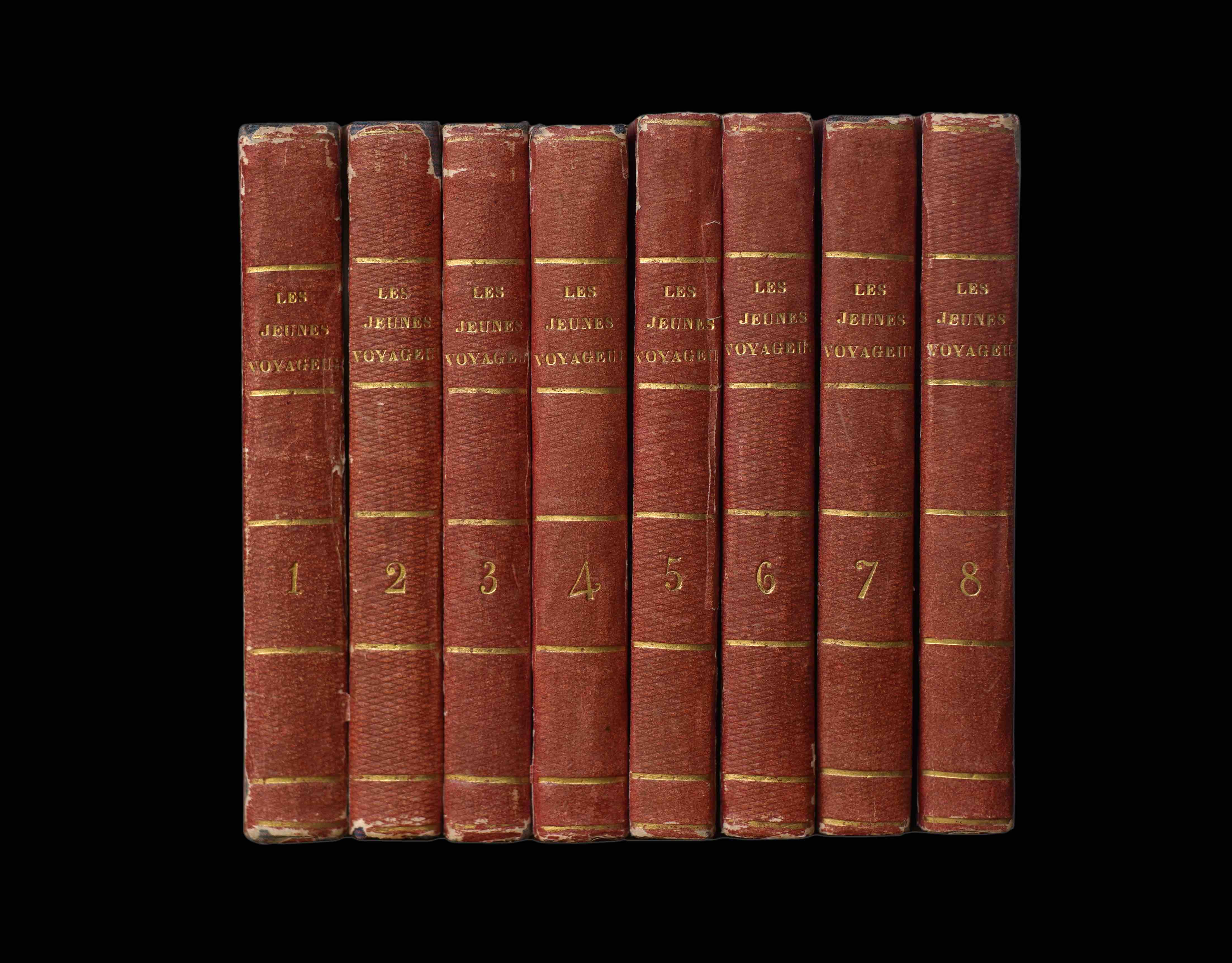 BRIAND, PIERRE CESAR: -  Les jeunes voyageurs en Asie, ou description raisonne des divers pays compirs dans cette belle partie du monde. Contenant des dtails sur le sol, les productions, les curiosits, les moeurs et coutumes des habitans, les hommes clbres, et des anecdotes curieuses. Eight volumes. Paris, Hivert, 1829.