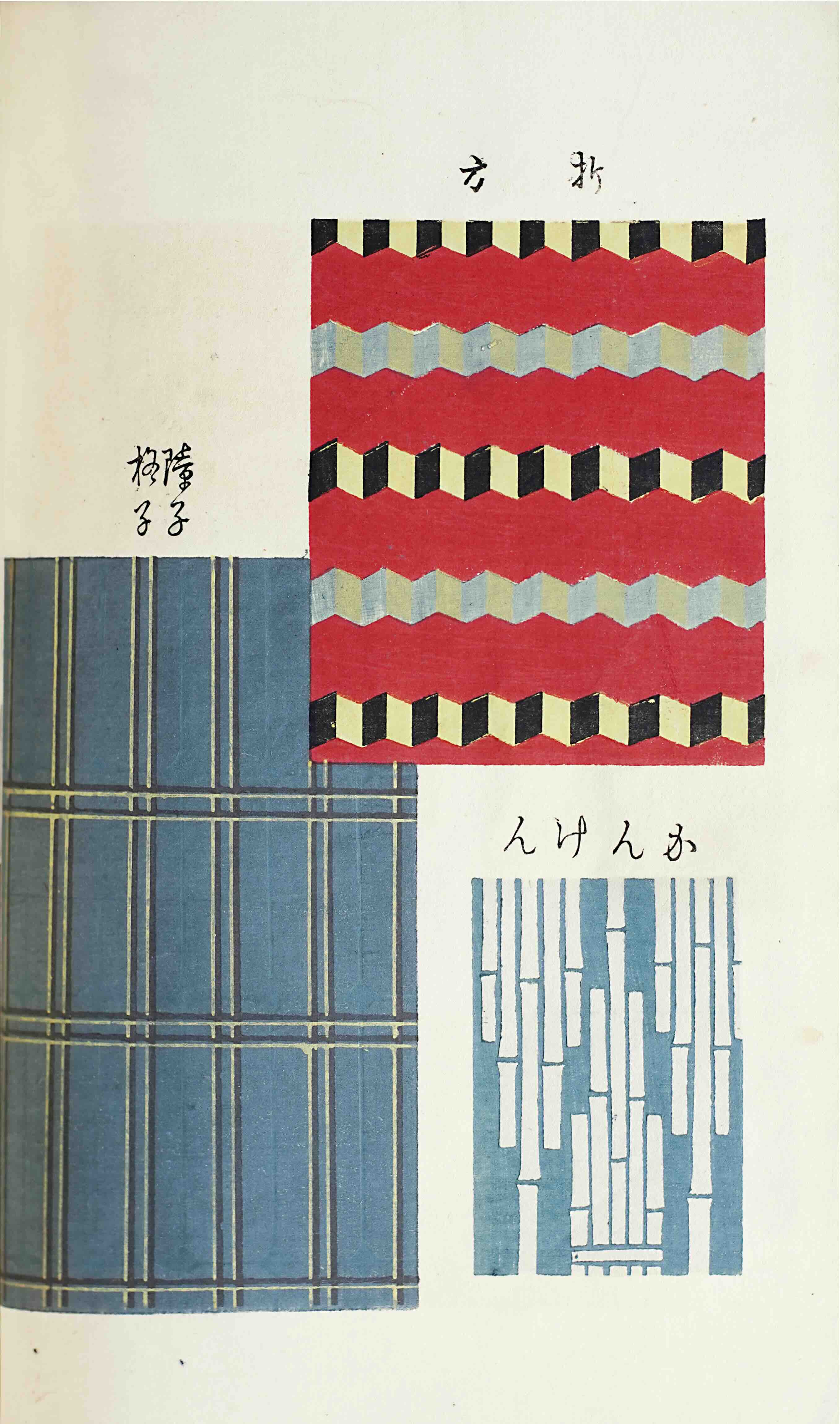 FURUYA, KRIN: - Shi-mashima      (Stripe Patterns). Two volumes. Kyto, Yamada Noosabur, Gmei Gaisha Unsd, Meiji 39 (1906).