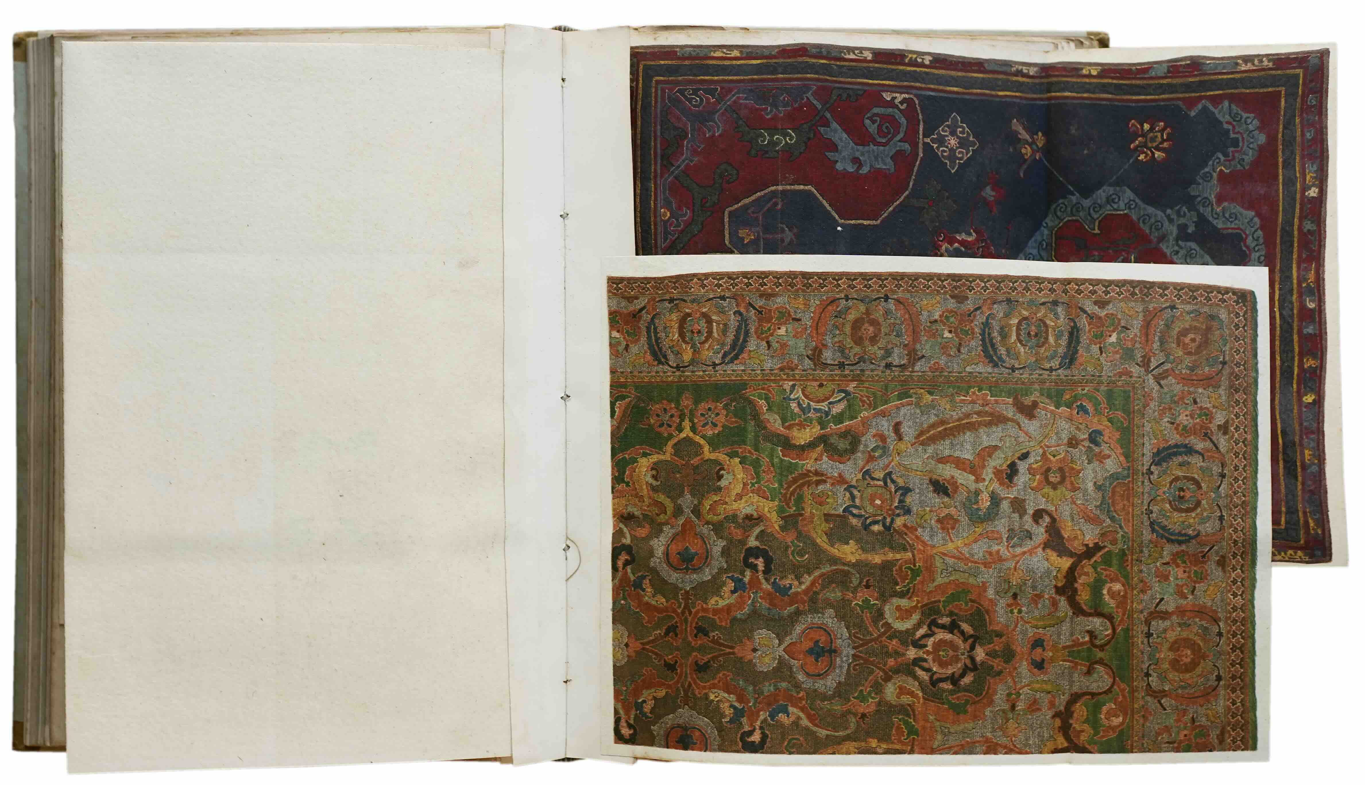 STERREICHISCHES HANDELS-MUSEUM (Ed.): - Teppich-Erzeugung im Orient. Monographien von Sir George Birdwood, Geheimrath Dr. Wilhlem Bode, C. Pudon Clarke, M. Gerspach, Sidney J.A. Churchhill, Vincent J. Robinson, J.M. Stoeckel. Wien, Ch. Reisser & M. Werthner, 1895.