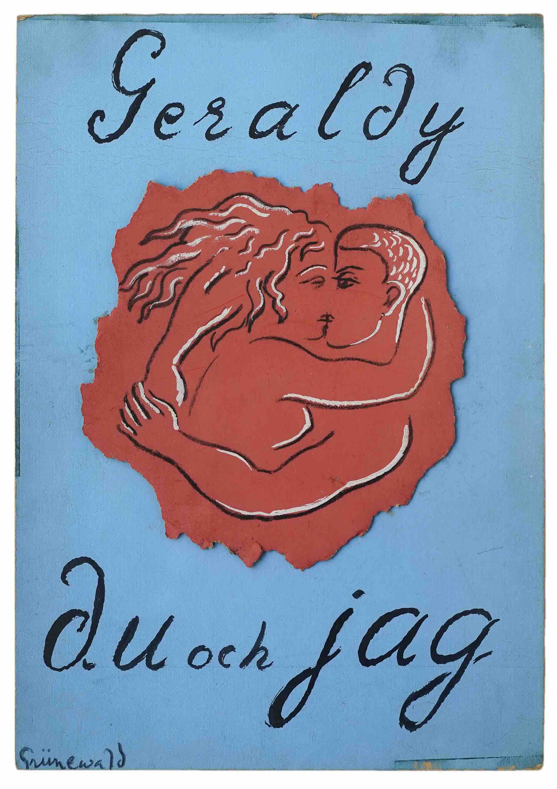 GRNEWALD, ISAAC / [GRALDY, PAUL]: - Original drawing by Grnewald for book cover of 